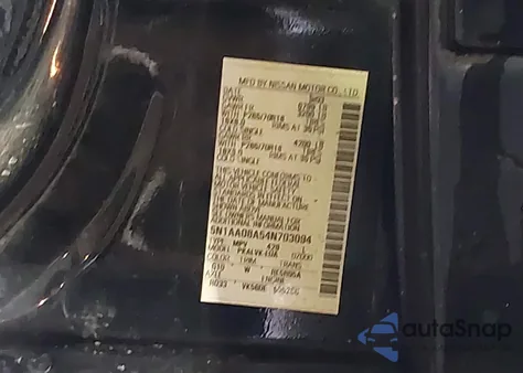 2004 Nissan Pathfinder Armada Le из США, поврежденный, VIN 5N1AA08A54N703094